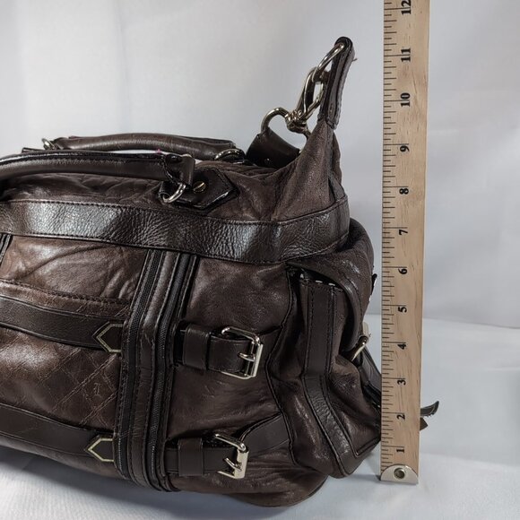 L.A.M.B. Gwen Stefani Brown Leather Purse Y2K Kensington LAMB Shoulder Bag Vtg - Picture 15 of 16